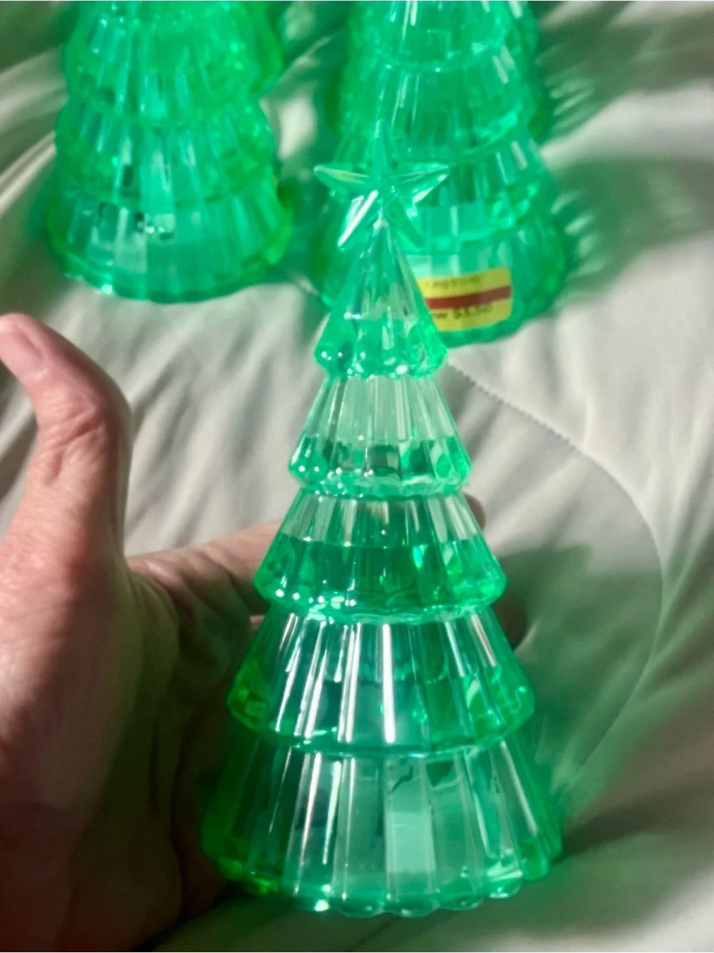 Green Decorative Plastic Christmas Trees Bundle